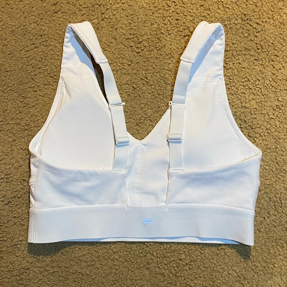 Selling as a set Fabletics multicolor cross pattern pink and orange bra and pant - Picture 3 of 11